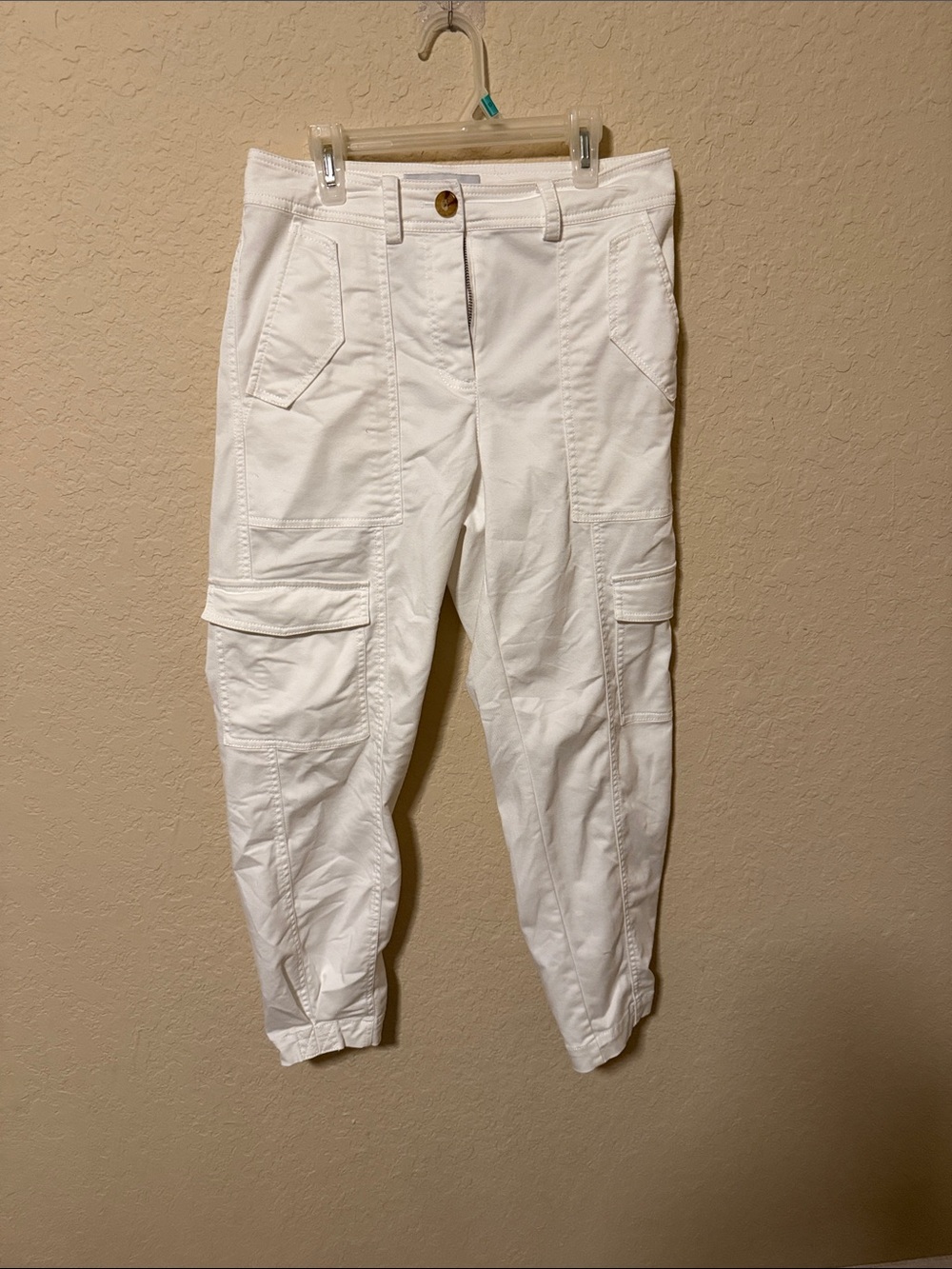 Derek Lam Barrel White Cargo Jogger Pants size 2